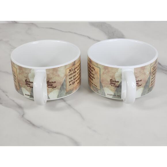 Chicken Bowl Soup Mug Cup For The Soul Giftco Kitchen Dinnerware x2 Vintage - Picture 8 of 13